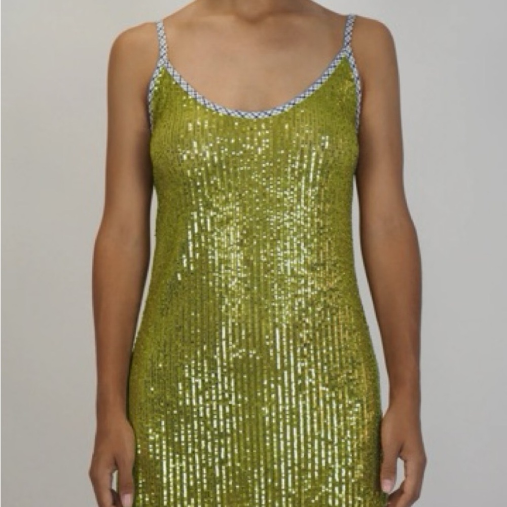 Hand Over Green Sequin Mini Dress